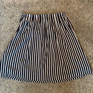 J. Crew Navy and white striped skirt